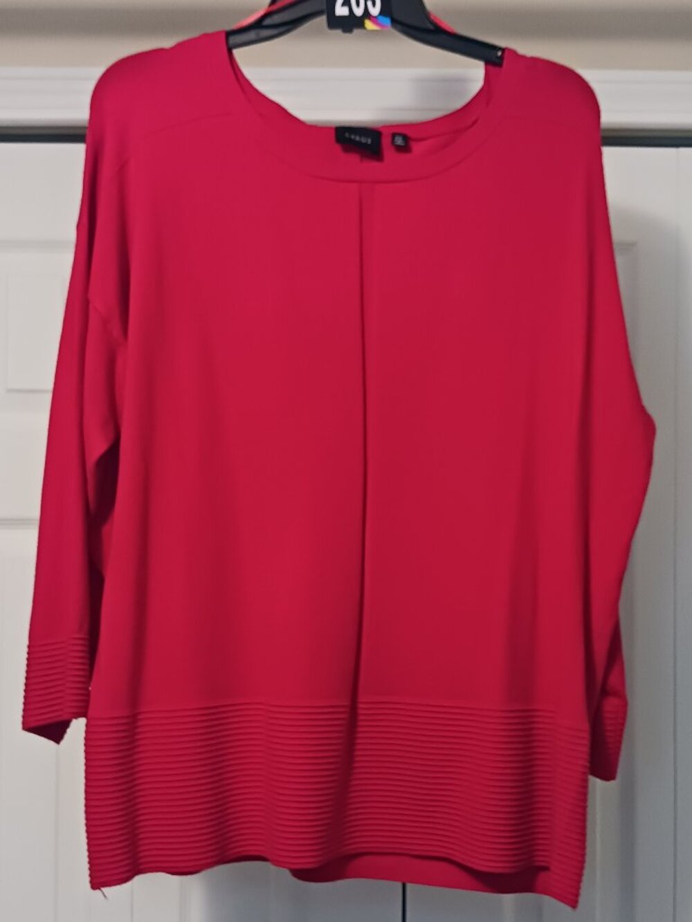 #263 3/$18 Cyrus Red Long Sleeve Top Size 1X
